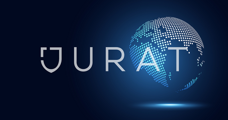 Jurat logo with a digitized globe